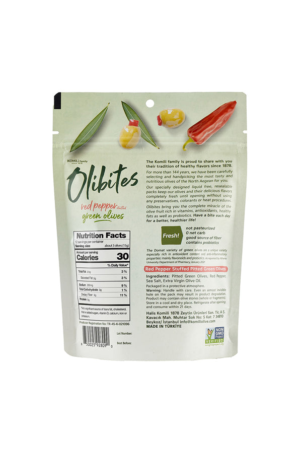 Olibites Red Pepper Stuffed Green Olives