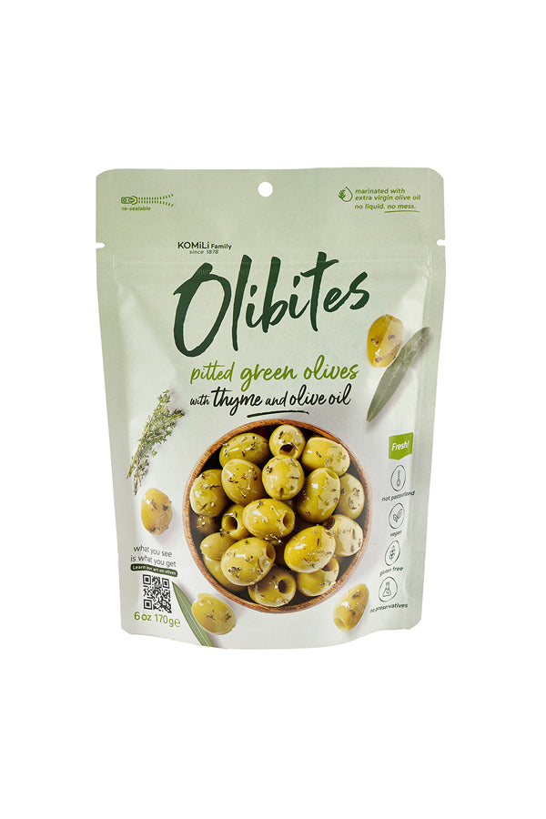 Olibites Pitted Green Olives With Thyme & Olive Oil