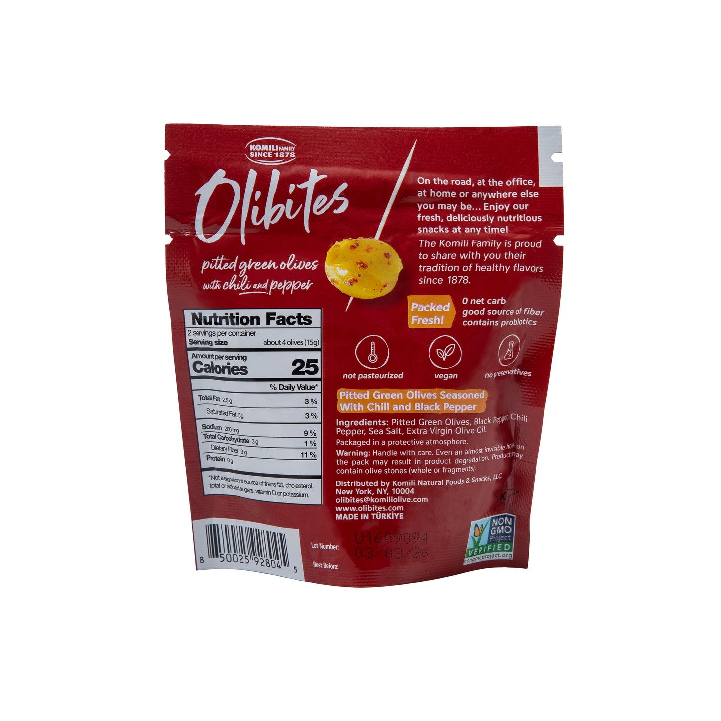 Olibites Pitted Green Olives With Chili and Pepper