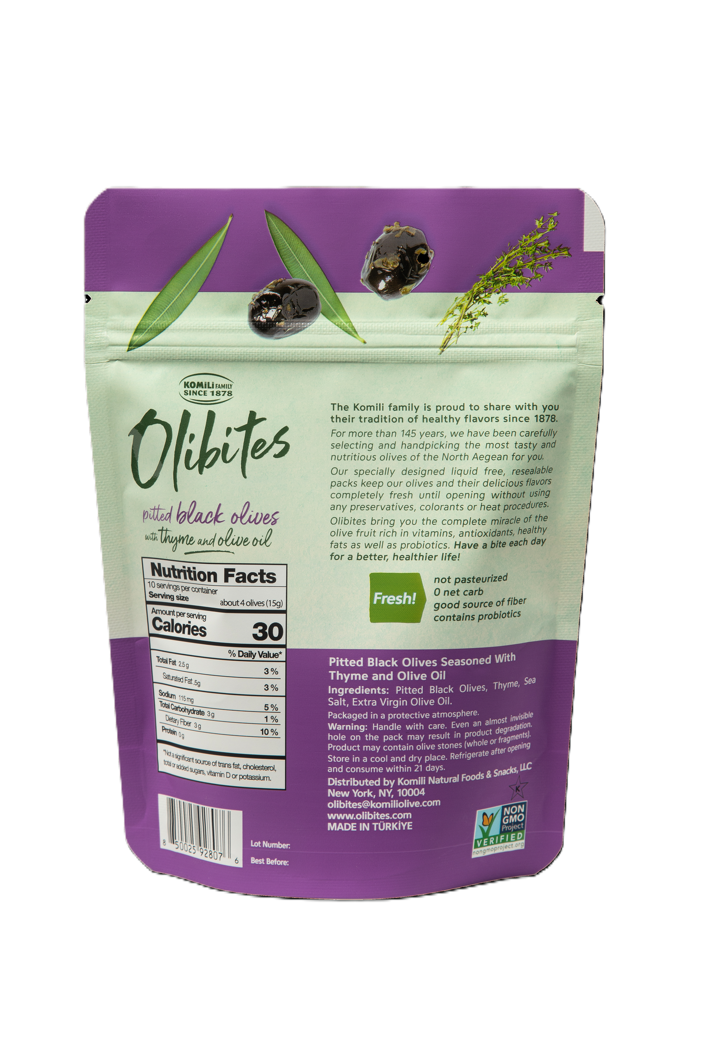 Olibites Pitted Black Olives With Thyme & Olive Oil 5 oz