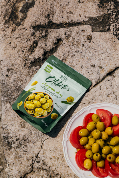 Olibites Pitted Green Olives With Thyme & Olive Oil 6 oz