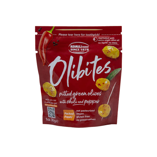Olibites Pitted Green Olives With Chili and Pepper