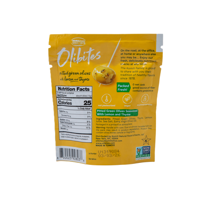 Olibites Pitted Green Olives With Lemon and Thyme 1 oz