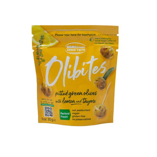 Olibites Pitted Green Olives With Lemon and Thyme