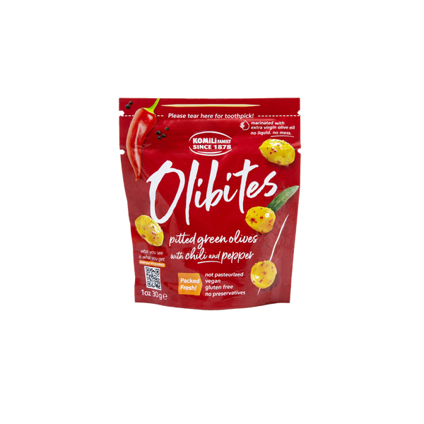 Olibites Pitted Green Olives With Chili and Pepper (1 oz)
