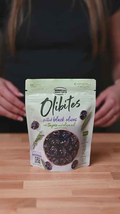 Olibites Pitted Black Olives With Thyme & Olive Oil 5 oz